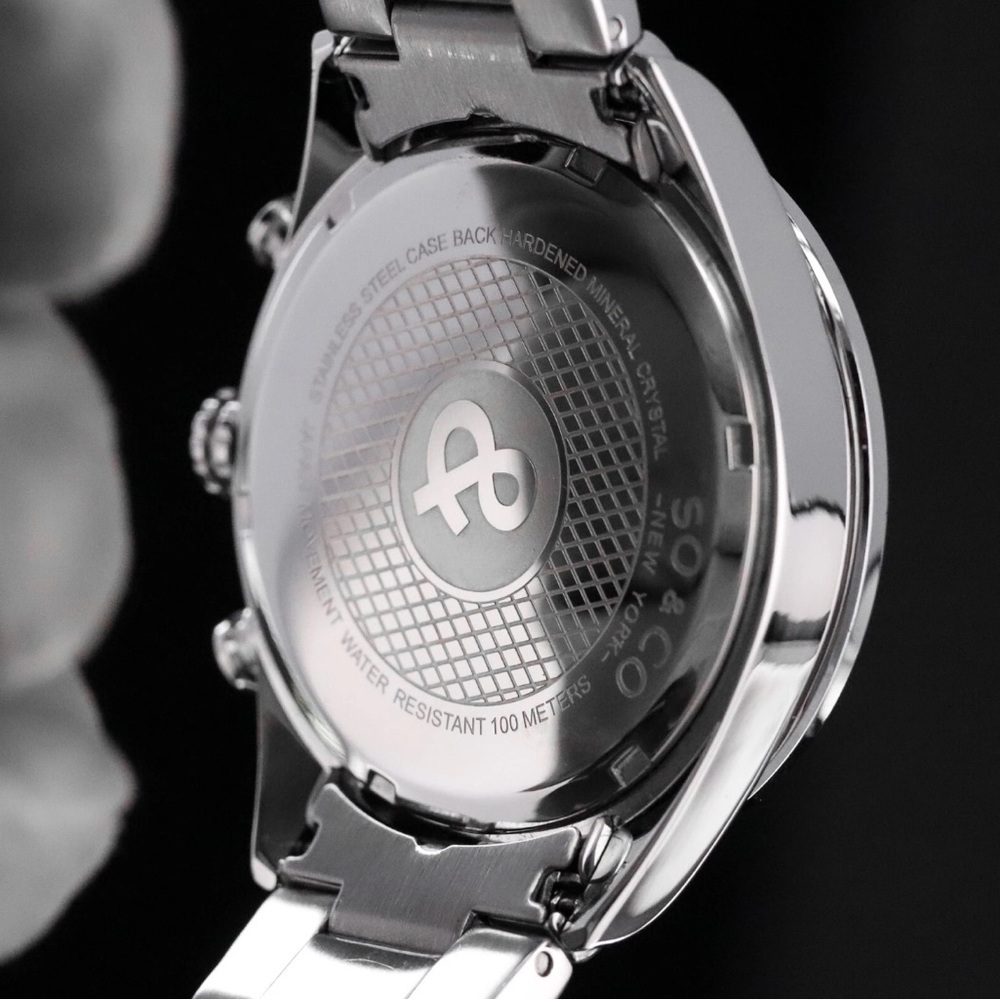 SO&CO New York Tribeca 5004 GMT 42mm Stainless Steel Watch | BRAND NEW IN BOX - Picture 6 of 12